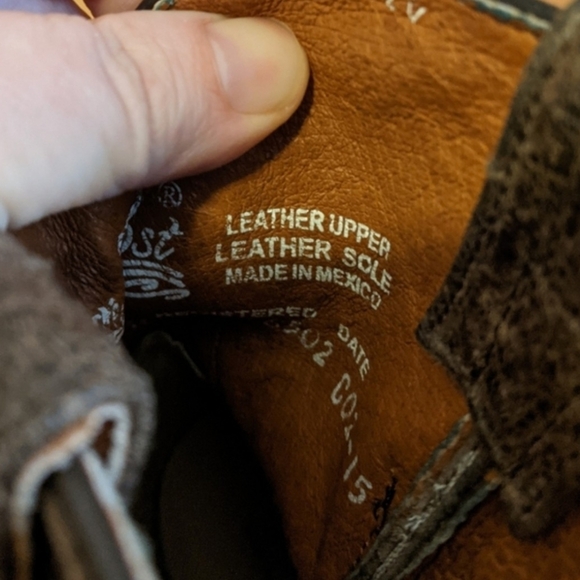 Dan Post Distressed Brown Leather Boots Size 7.5M - Picture 3 of 8